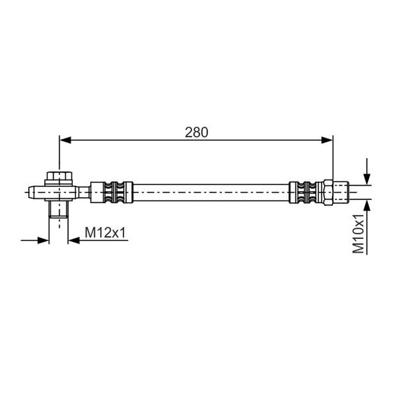 Bosch Brake Hydraulic Hose Line Rear fits Audi A8 D2 1994-2002