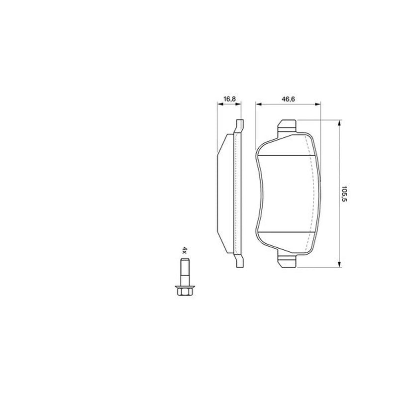 Bosch Front & Rear Pads fits Fiat Croma 2005-2011 1.9 2.4