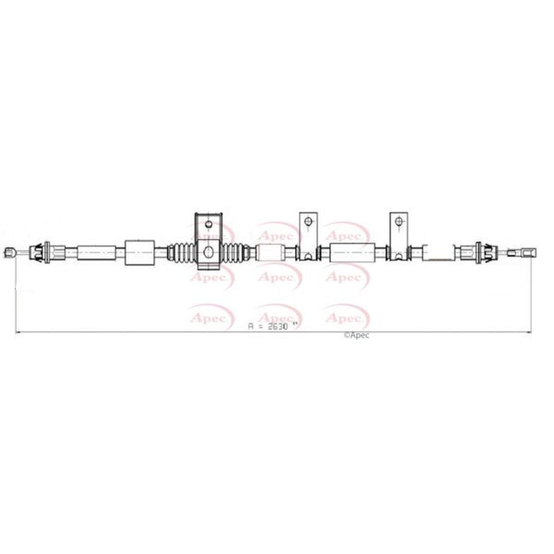 Apec Handbrake Cable Right Rear fits Chrysler Grand Voyager V 2007-2008 2.8 3.3