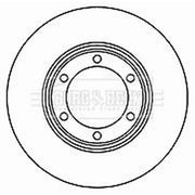 Borg & Beck Front Brake Discs & Pads fits Mitsubishi L200 1996-2007 2.0 2.5