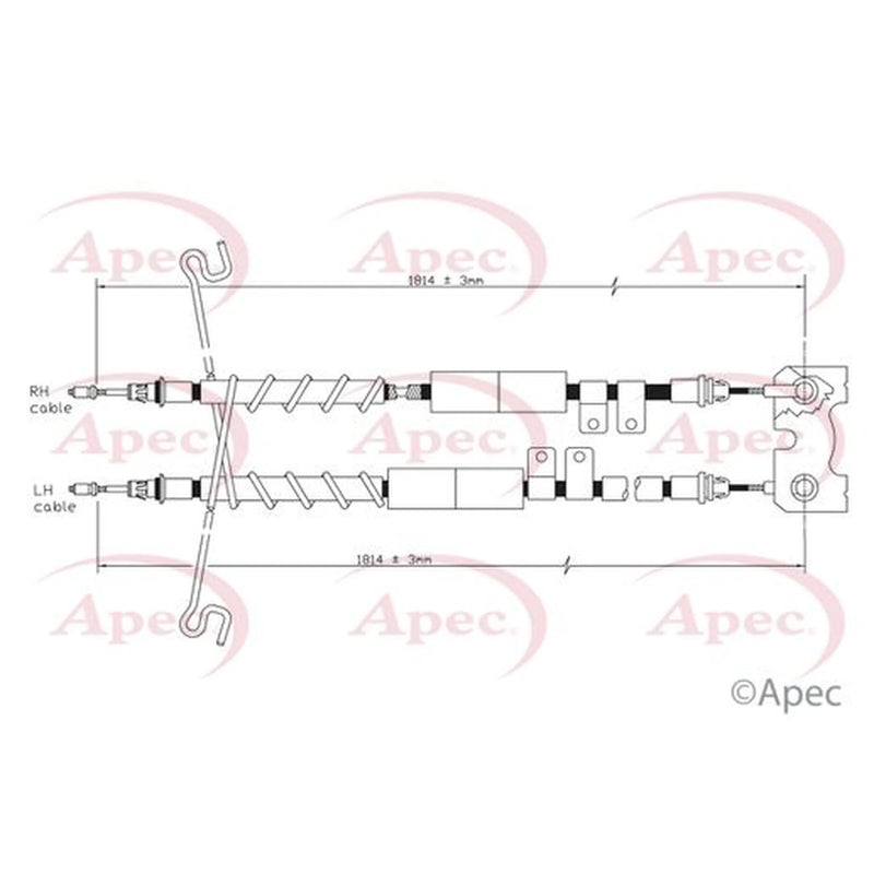 Apec Handbrake Cable Right Rear CAB1202