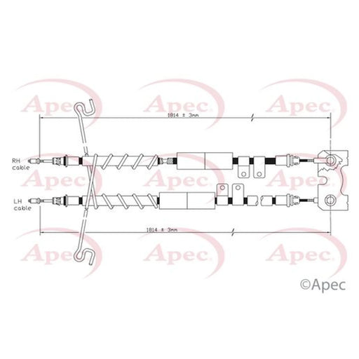 Apec Handbrake Cable Right Rear CAB1202