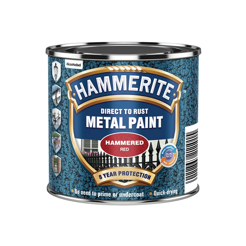 Hammerite Direct To Metal Hammered Red Paint 250ml