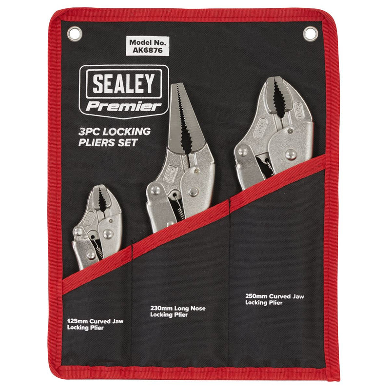 Sealey Premier Premier Locking Pliers Set 3pc AK6876 Sealey Premier - Dynamic Drive