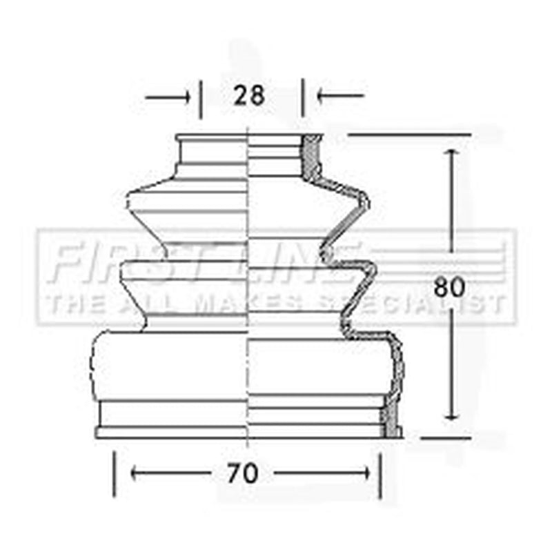 First Line Drive Shaft Bellow Kit Rear Left fits Austin Metro I Fastback