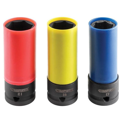 Expert 1/2in Drive Deep Impact Socket Set, 3 Piece Expert - Dynamic Drive
