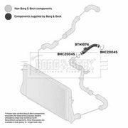 Borg & Beck Intercooler Turbo Charge Air Hose Lower BTH1076