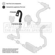 First Line Intercooler Turbo Charge Air Hose fits Opel Mpv 2004 on 1.7