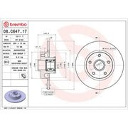Brembo 2 x Solid Rear Brake Discs 08.C647.17-x2