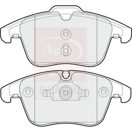 Apec Black Front Brake Pad Set fits Daimler Super Eight 2005-2009 4.2