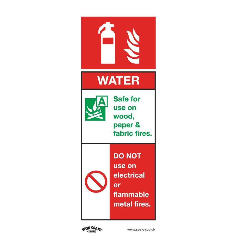 Sealey Safe Conditions Safety Sign Water Fire Extinguisher Rigid Plastic Pack of Sealey - Dynamic Drive