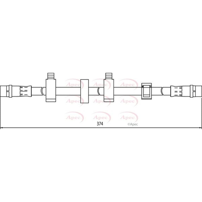 Apec Brake Hydraulic Hose Line Front Left fits VW Transporter 1995-2003 2.5 2.8