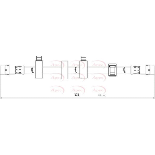Apec Brake Hydraulic Hose Line Front Left fits VW Transporter 1995-2003 2.5 2.8
