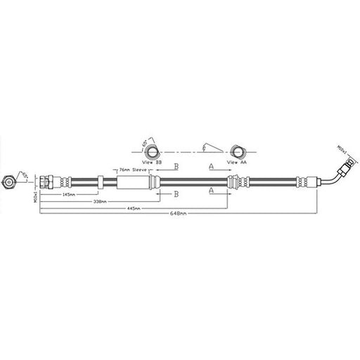 Juratek Brake Hydraulic Hose Line Front Right fits Audi A4 Allroad B9 2016-2019