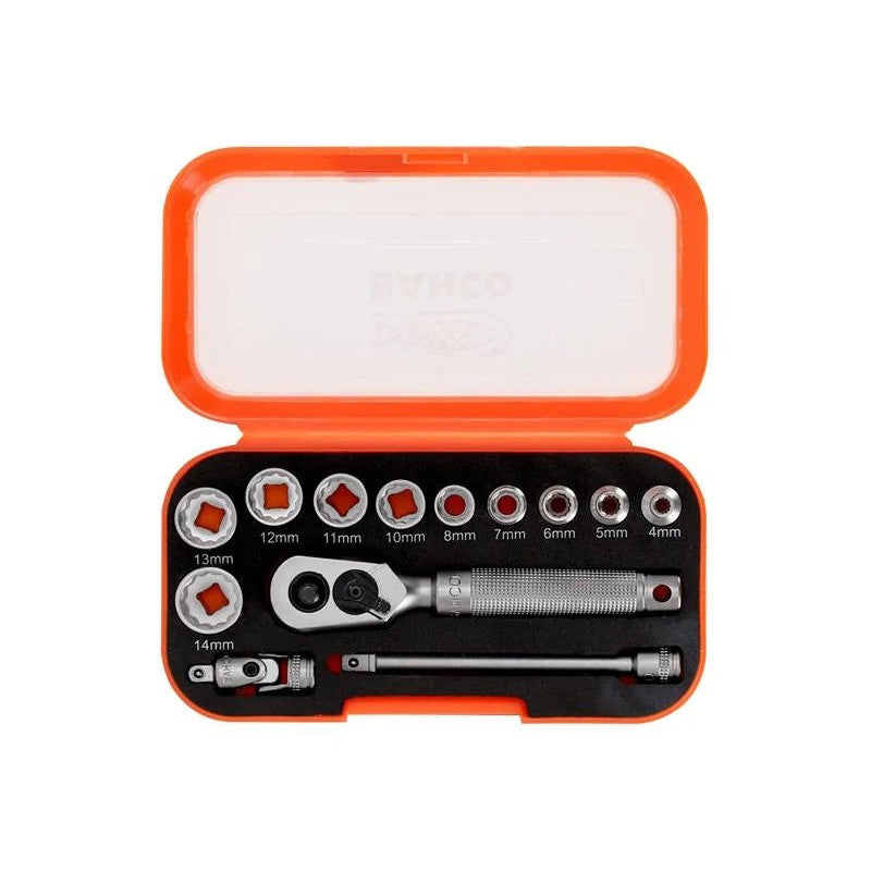 Bahco SBS13MC10.5 1/4in Drive Socket Set, 13 Piece - SBS13MC10.5
