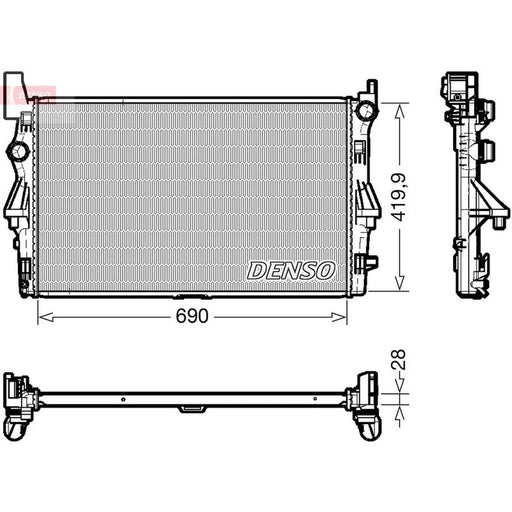 Denso Engine Radiator fits Mercedes-Benz Vito 2014 on 447.601 447.603 447.605