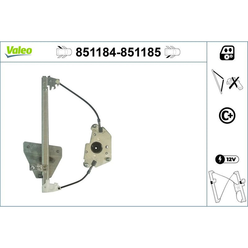 Valeo Electric Window Regulator Lifter Right Rear 851185