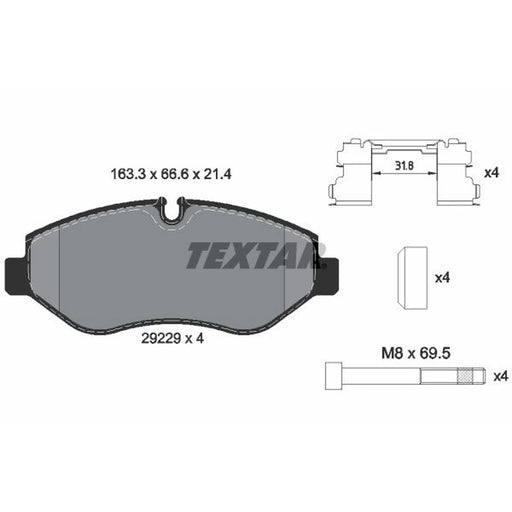 Textar Front Brake Pad Set 2922901