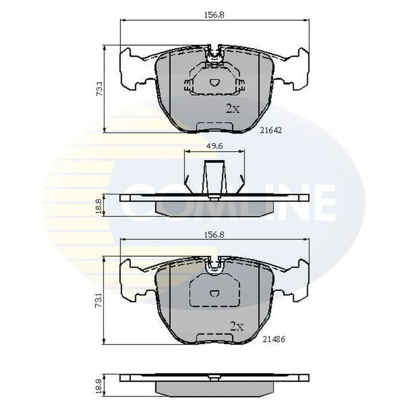 Comline Front & Rear Brake Discs & Pads fits BMW X5 2000-2006 3.0 4.4