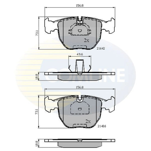Comline 4 x Front Brake Pad Set fits Alpina B10 1996-2002 4.6