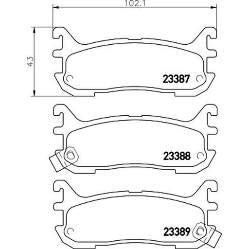 DON Rear Brake Pad Set fits Eunos Roadster I 1989-1997 1.8