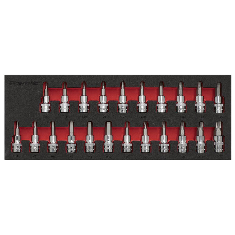 Sealey TRX-Star*/Hex/Spline Socket Bit Set 22pc 3/8"Sq Drive AK6243 Sealey - Dynamic Drive