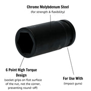 Teng Tools 3/4" Deep Impact Socket DIN Metric 33mm Teng Tools - Dynamic Drive