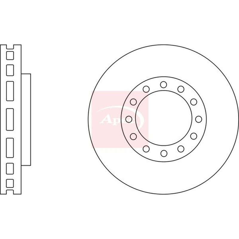 Apec 2 x Vented Brake Discs