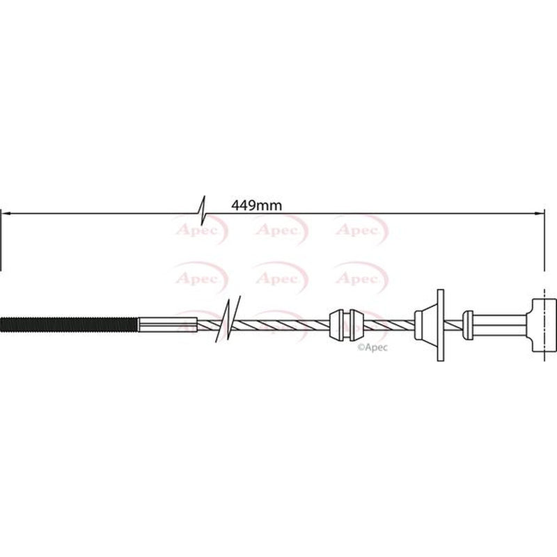 Apec Handbrake Cable Front fits Opel Combo Box Body/Mpv 2001 on 1.6 1.7