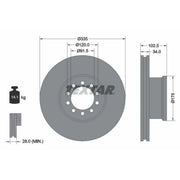 Textar 2 x Internally Vented Brake Discs 93101300