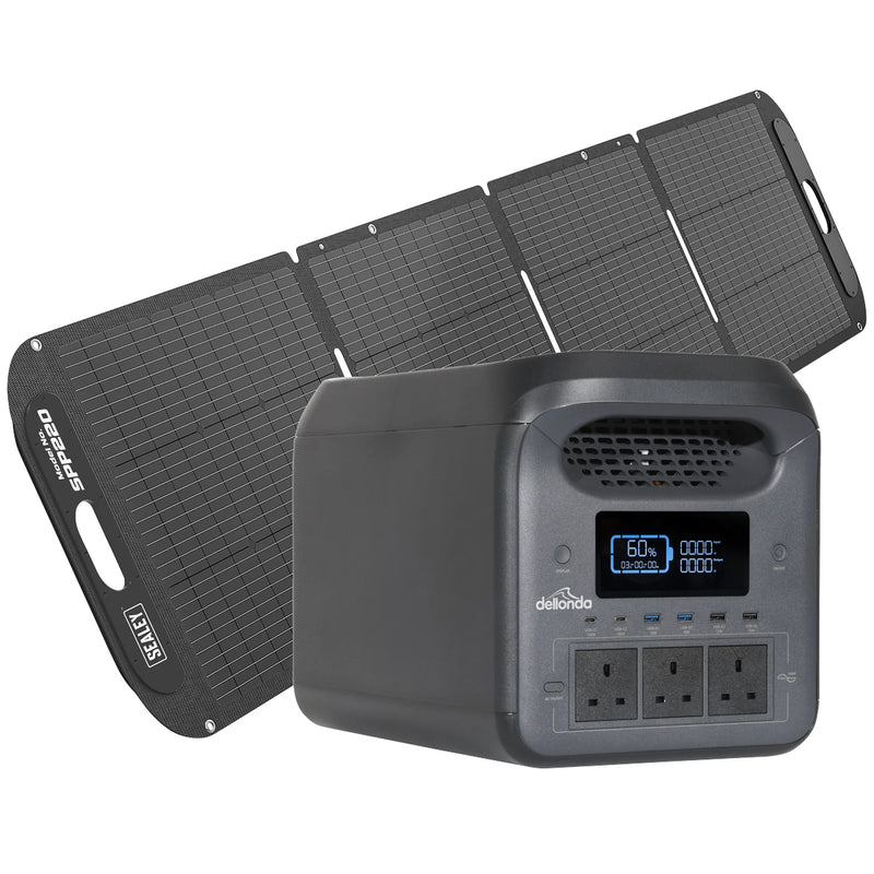 Dellonda Portable Power Station DL180 1800W with 220W Solar Panel