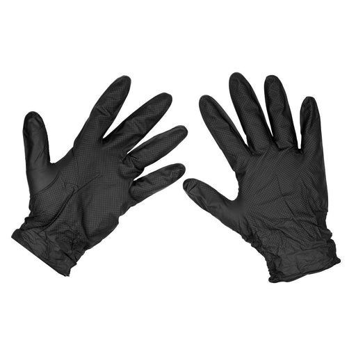 Sealey Black Diamond Grip Extra-Thick Nitrile Powder-Free Gloves X-Large Pack of Sealey - Dynamic Drive