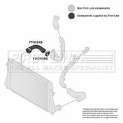 First Line Intercooler Turbo Charge Air Hose fits Audi A3 2003-2013 2.0