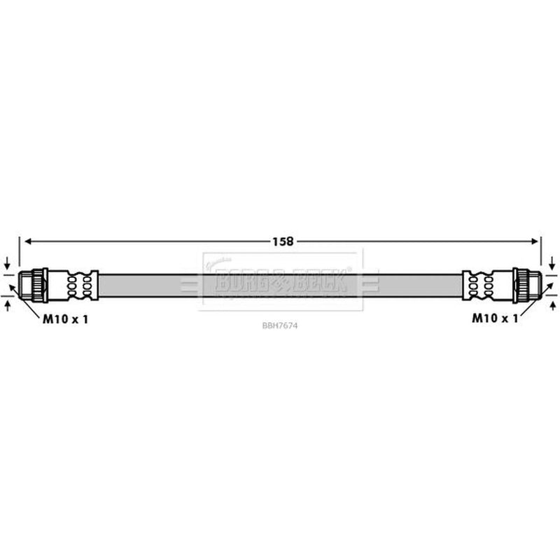 Borg & Beck Brake Hydraulic Hose Line inner BBH7674
