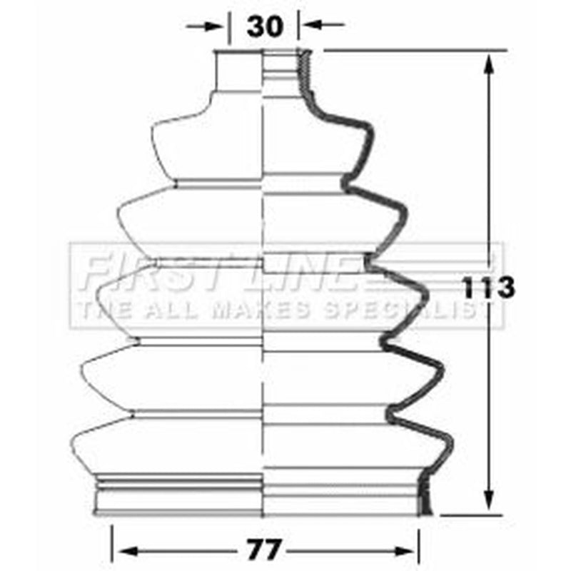 First Line Drive Shaft Bellow Kit Front Right Thermoplast fits Citroën C2