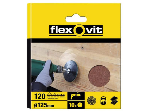 Flexovit Drill Mountable Disc 125mm Fine 120G (Pack 10) Flexovit - NN4 Online
