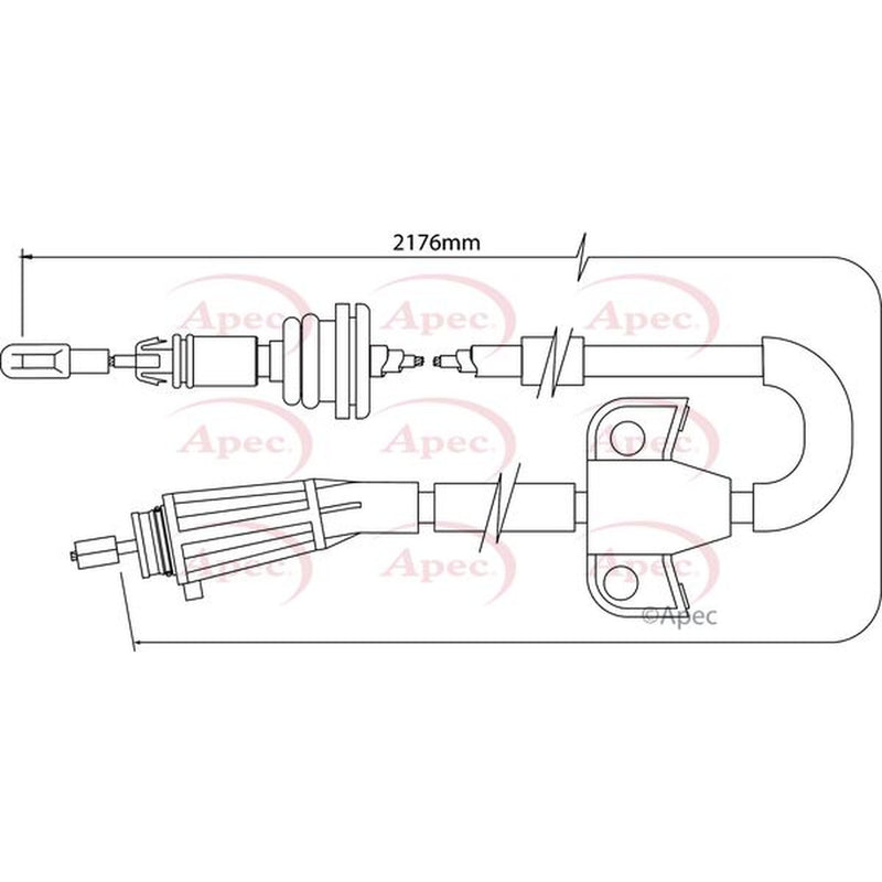 Apec Handbrake Cable Right Rear fits Volvo XC90 I 2002-2014 2.5 3.2