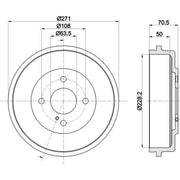 Mintex Brake Drum Assembly Rear fits Ford B-Max 2012-2017 1.0 1.4 1.5 1.6