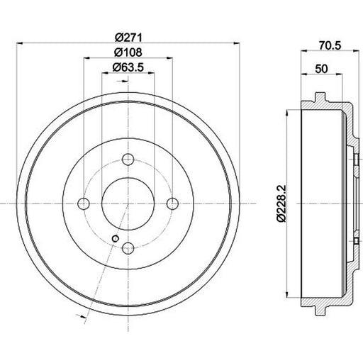 Mintex Brake Drum Assembly Rear fits Ford B-Max 2012-2017 1.0 1.4 1.5 1.6