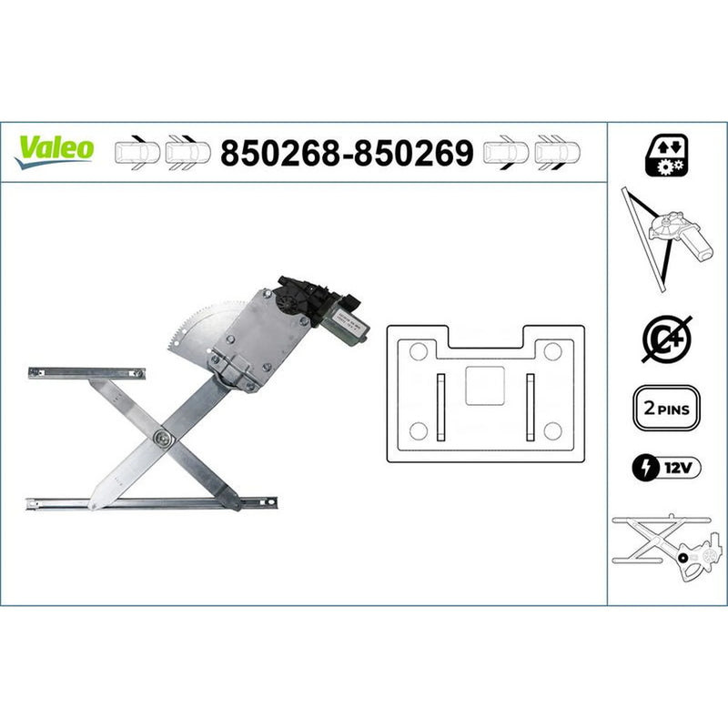 Valeo Electric Window Regulator Lifter Right Front 850269