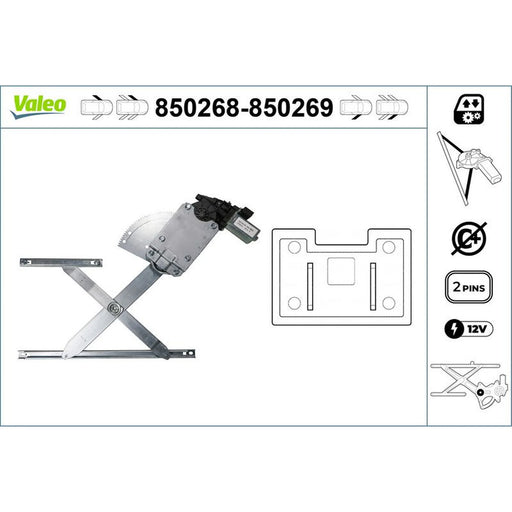 Valeo Electric Window Regulator Lifter Right Front 850269