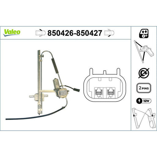Valeo Electric Window Regulator Lifter Right Front 850427