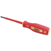 Draper Fully Insulated Plain Slot Screwdriver, 3 x 75mm 46516 Draper - Dynamic Drive