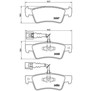 Brembo 4 x Rear Brake Pad Set fits VW Touareg 2002-2018 2.5 3.0 3.2 3.6 4.2 5.0