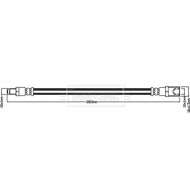 Borg & Beck Brake Hydraulic Hose Line outer BBH8448