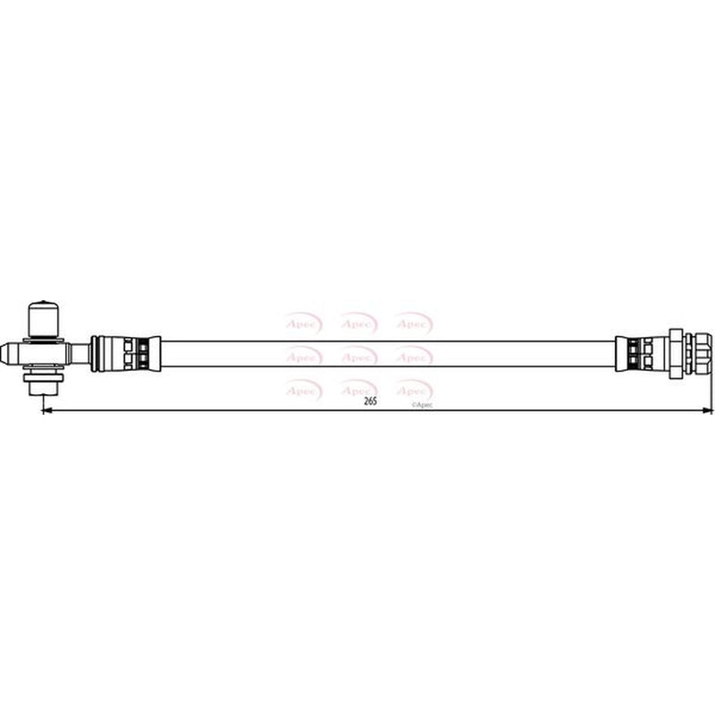 Apec Brake Hydraulic Hose Line Rear Right fits Audi A1 2011-2018 1.4 2.0