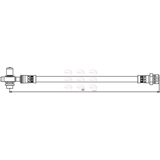 Apec Brake Hydraulic Hose Line Rear Right fits Audi A1 2011-2018 1.4 2.0