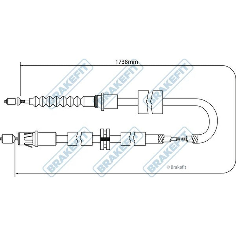 Apec Handbrake Cable Left Rear fits Ford Mondeo 2000-2007 1.8 2.0 2.2 3.0