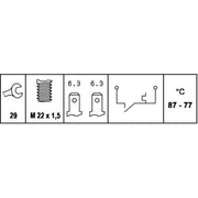 Hella Radiator Fan Temperature Switch Connectors fits Citroën Bx 1985-1993