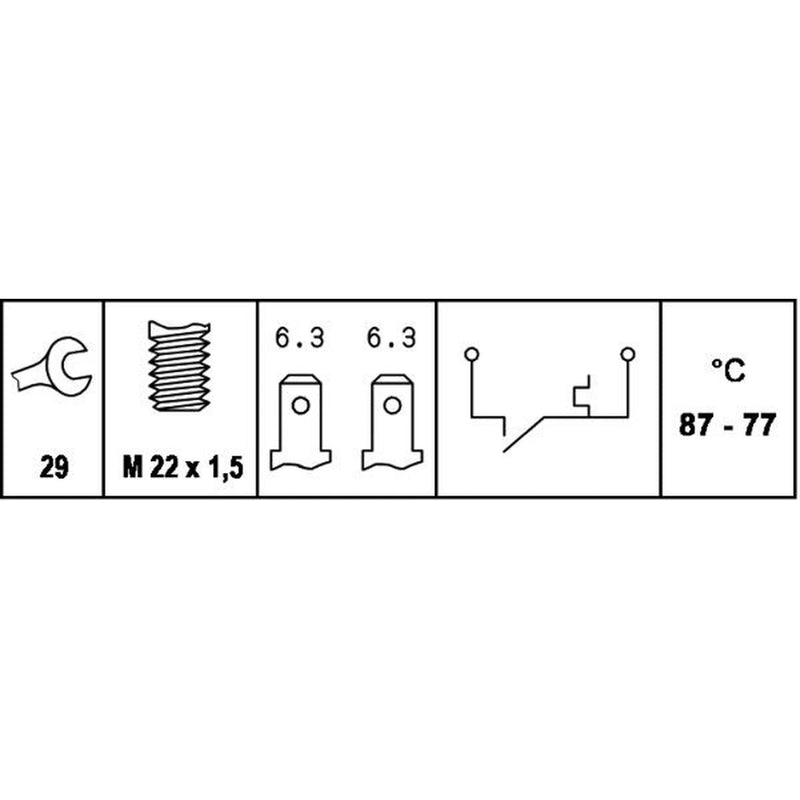 Hella Radiator Fan Temperature Switch Connectors fits Citroën Bx 1985-1993